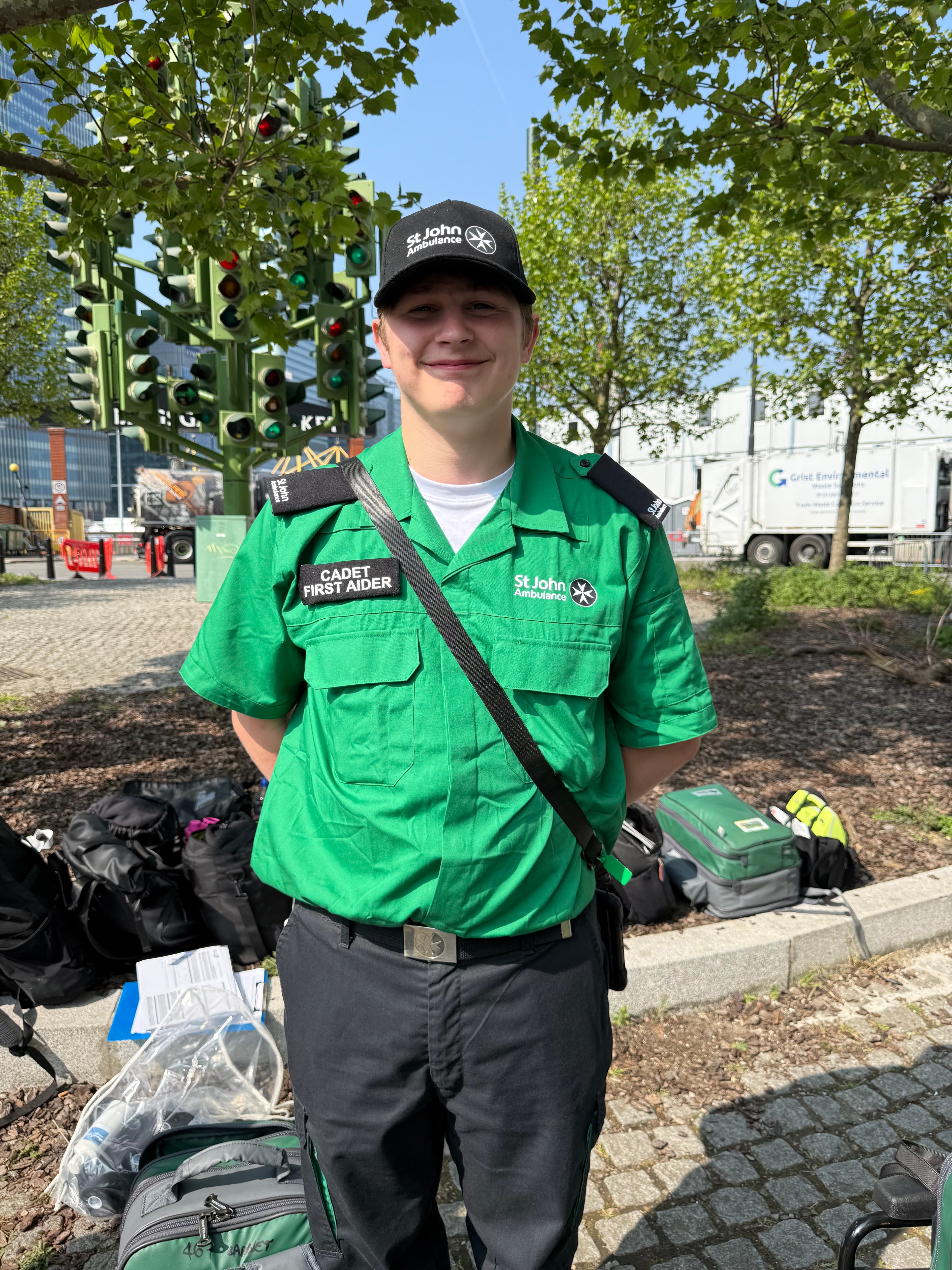 Isaac with St John Ambulance uniform